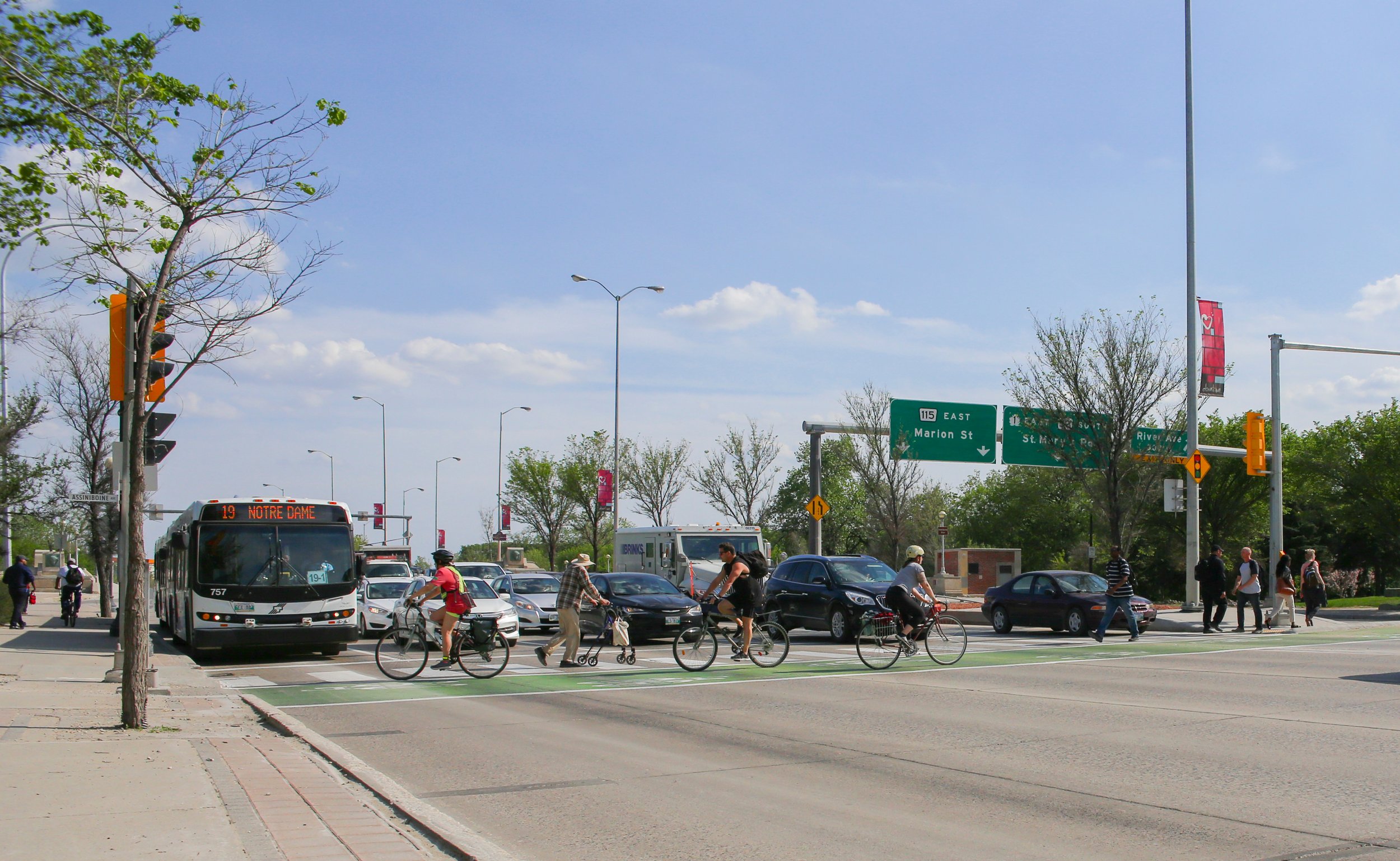 photo of buses and bikes in Winnipeg